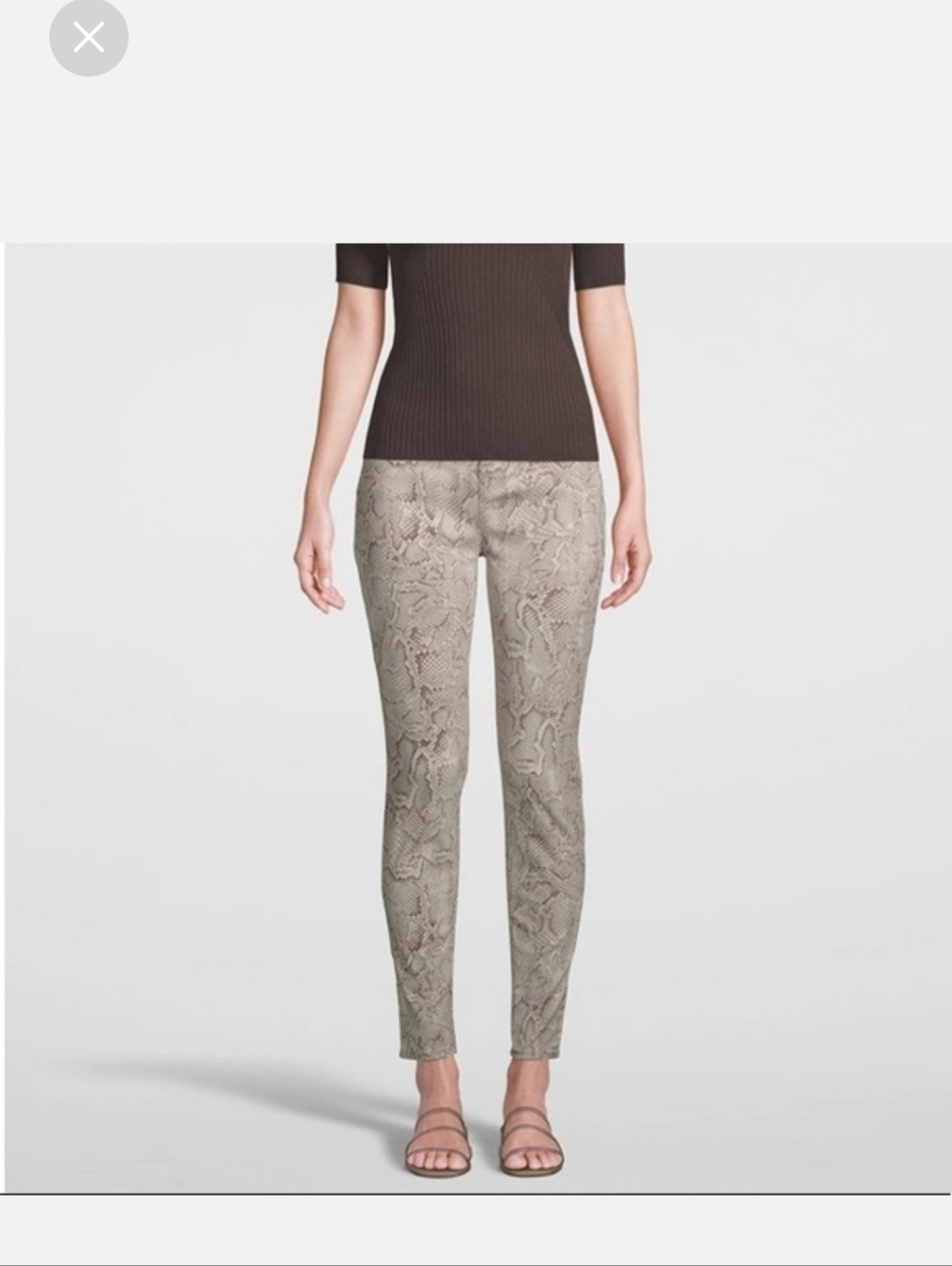 NWT White House Black Market Snake Print Skinny Pants - Taupe Size 2